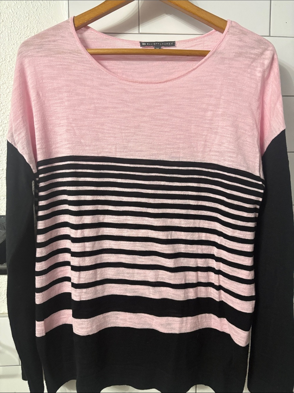 Elliott Lauren Pink Knit Top with Black Label